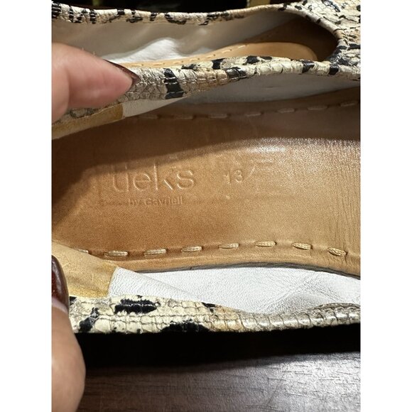 Tieks Ballet Flats Women Size 13 Sand Snake Soft Full Grain Leather Foldable - Picture 7 of 8